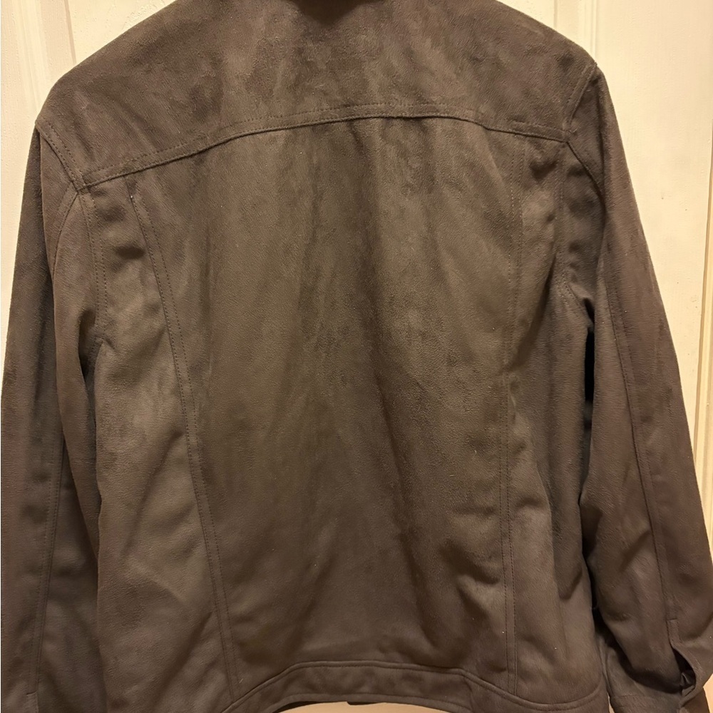 CXL by Christian Lacroix Men’s Faux Suede Brown Snap-Front Jacket Size Large NWT - Picture 12 of 14